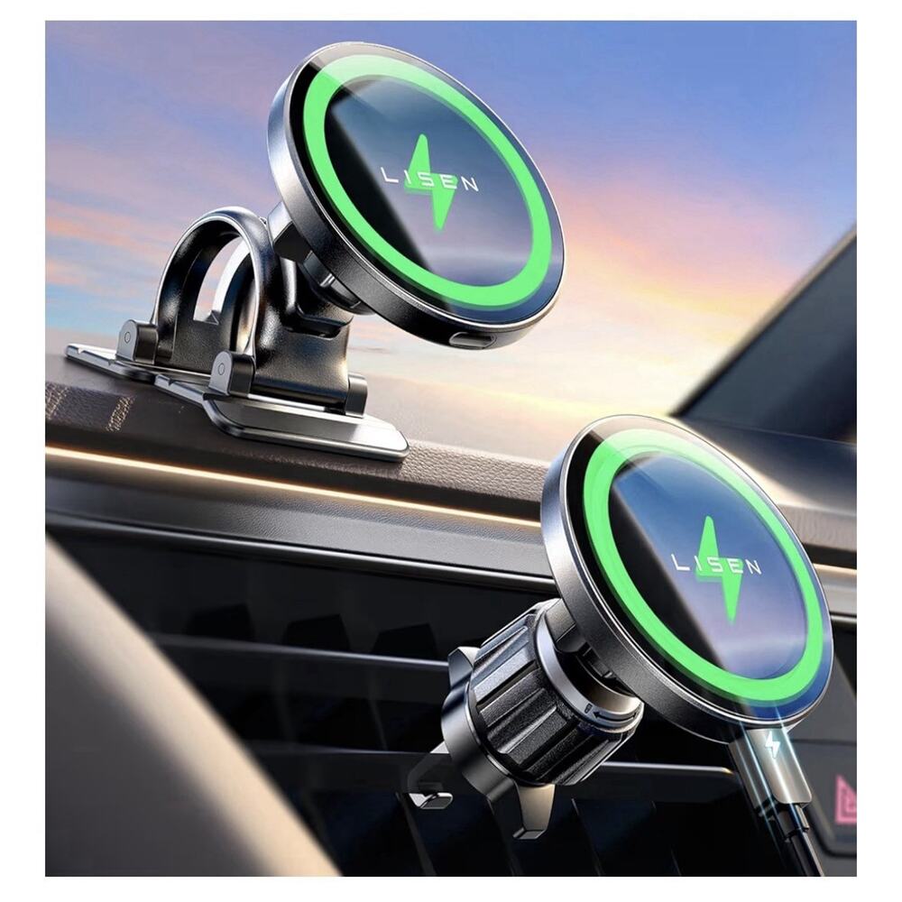 MagSafe Car Mount Charger 15W Magnetic Wireless Holder iPhone 12-17 Series Car